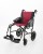 Excel G-Logic Lightweight Transit Wheelchair 18'' Black Frame and Red Upholstery Standard Seat