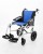 Excel G-Logic Lightweight Transit Wheelchair 16'' Silver Frame Blue Upholstery Slim Seat