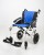 Excel G-Logic Lightweight Transit Wheelchair 20'' White Frame and Blue Upholstery Wide Seat