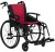 Van os Medical Excel G-Logic Lightweight Self Propelled Wheelchair 20'' Black Frame and Red Upholstery Wide Seat