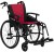 Excel G-Logic Lightweight Self Propelled Wheelchair 18'' Black Frame and Red Upholstery Standard Seat