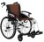 Excel G-Logic Lightweight Self Propelled Wheelchair 20'' White Frame and Brown Upholstery Wide Seat