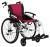 Excel G-Logic Lightweight Self Propelled Wheelchair 18'' White Frame and Red Upholstery Standard Seat